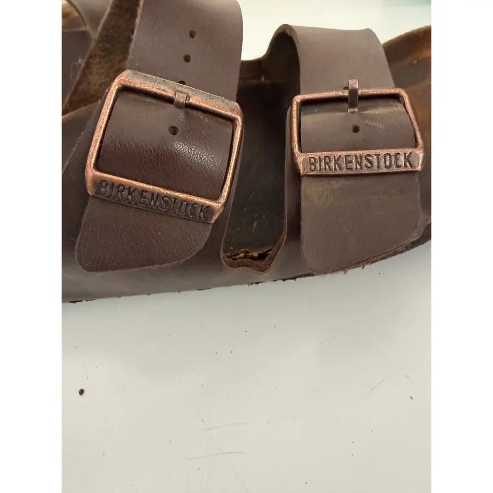 Birkenstock Brown Leather Arizona Sandals Unisex US Men's 8-8.5|Women's 10-10.5